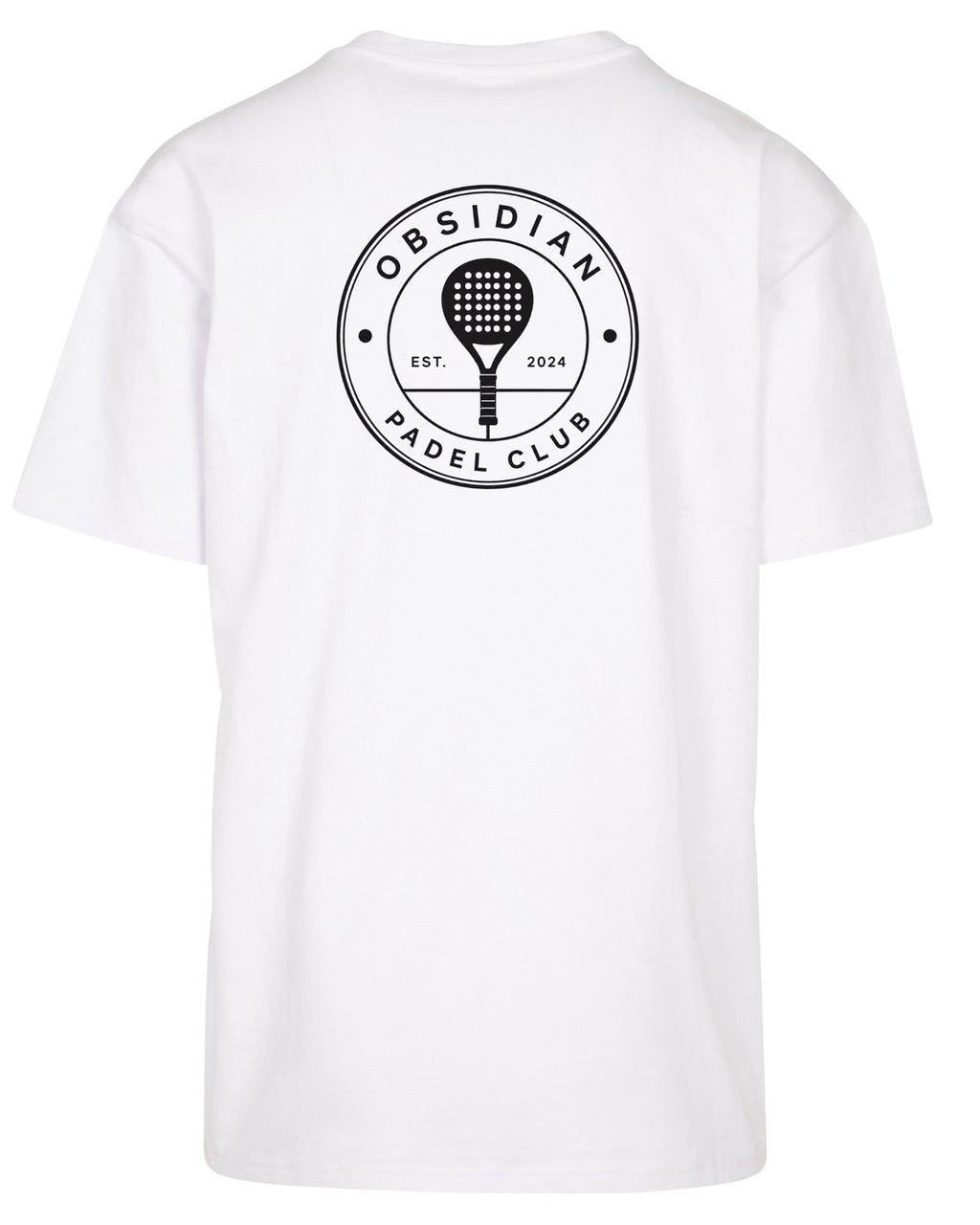 Roundel Oversized Tee in White with black print, back