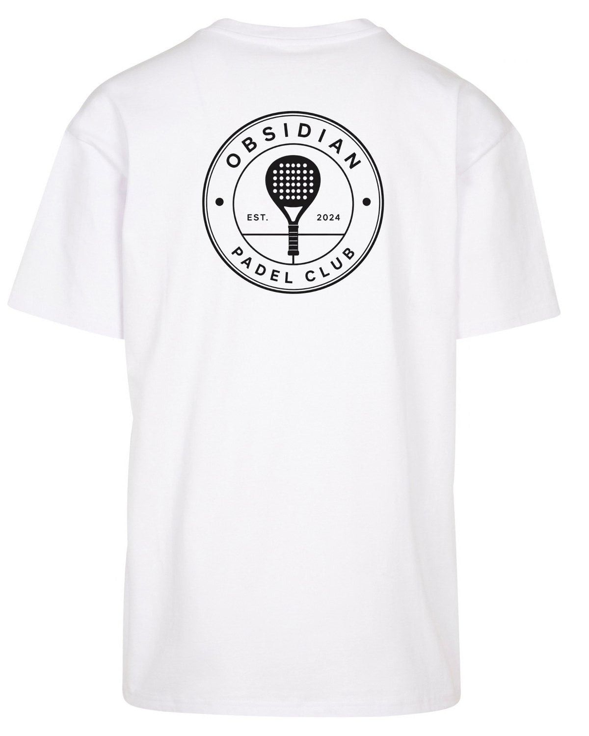 Roundel Oversized Tee in White with black print, back