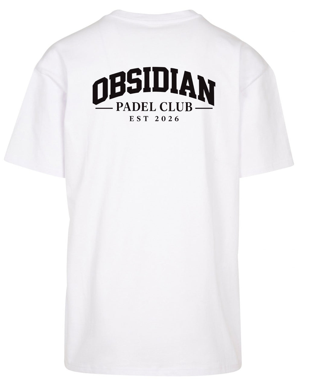 Varsity Oversized Tee in White with black print, back
