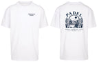 Villa Oversized Tee in White, front and back