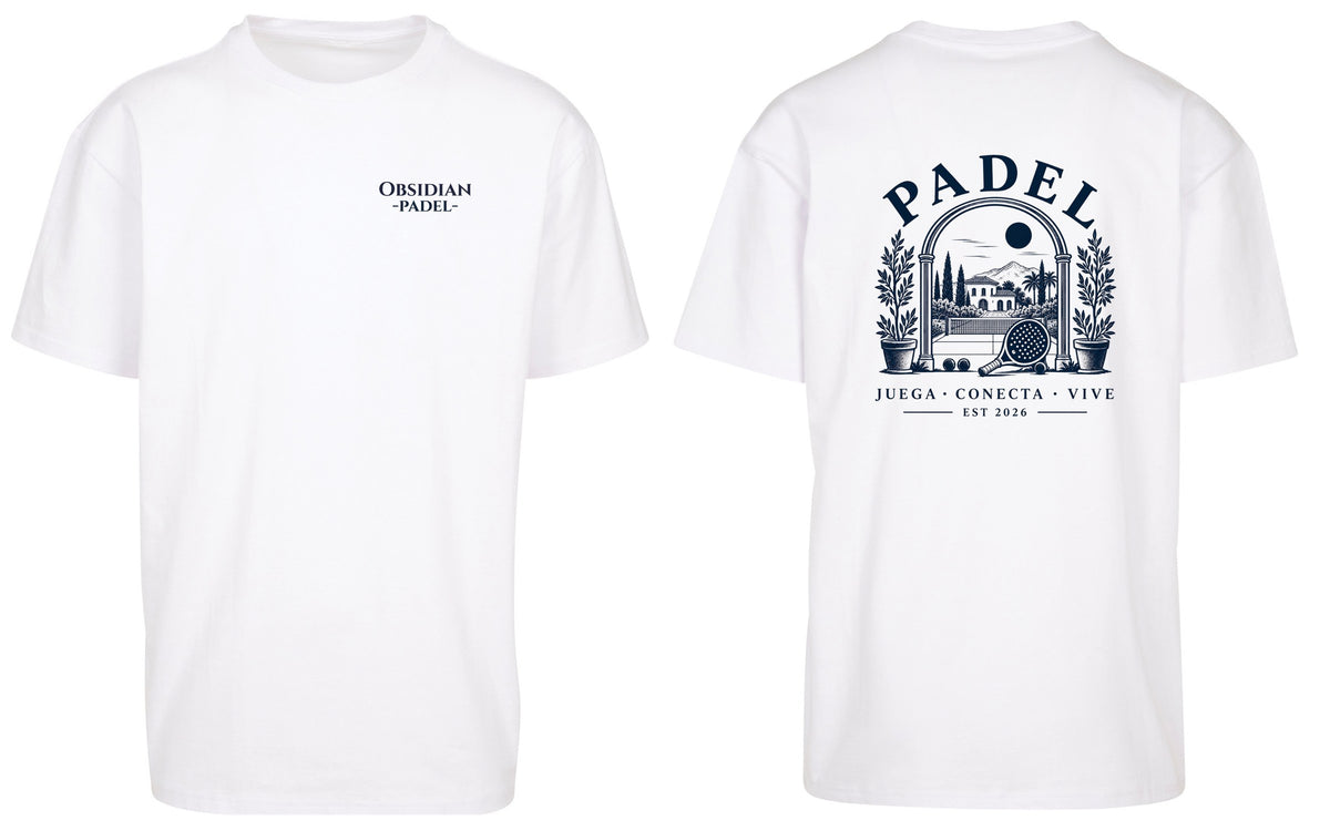 Villa Oversized Tee in White, front and back