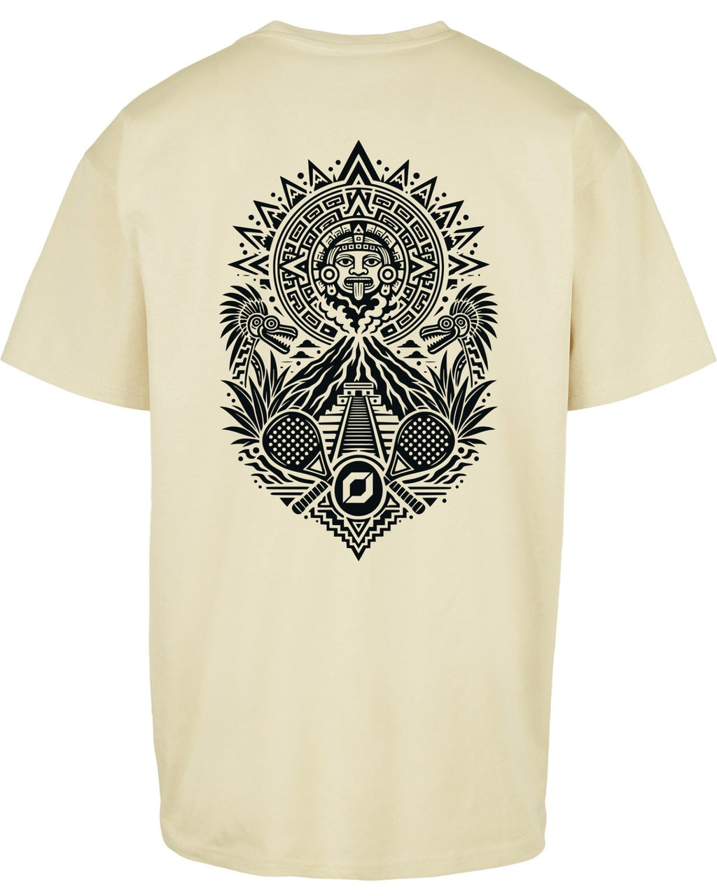 Aztec Oversized Tee in Yellow with black print, back