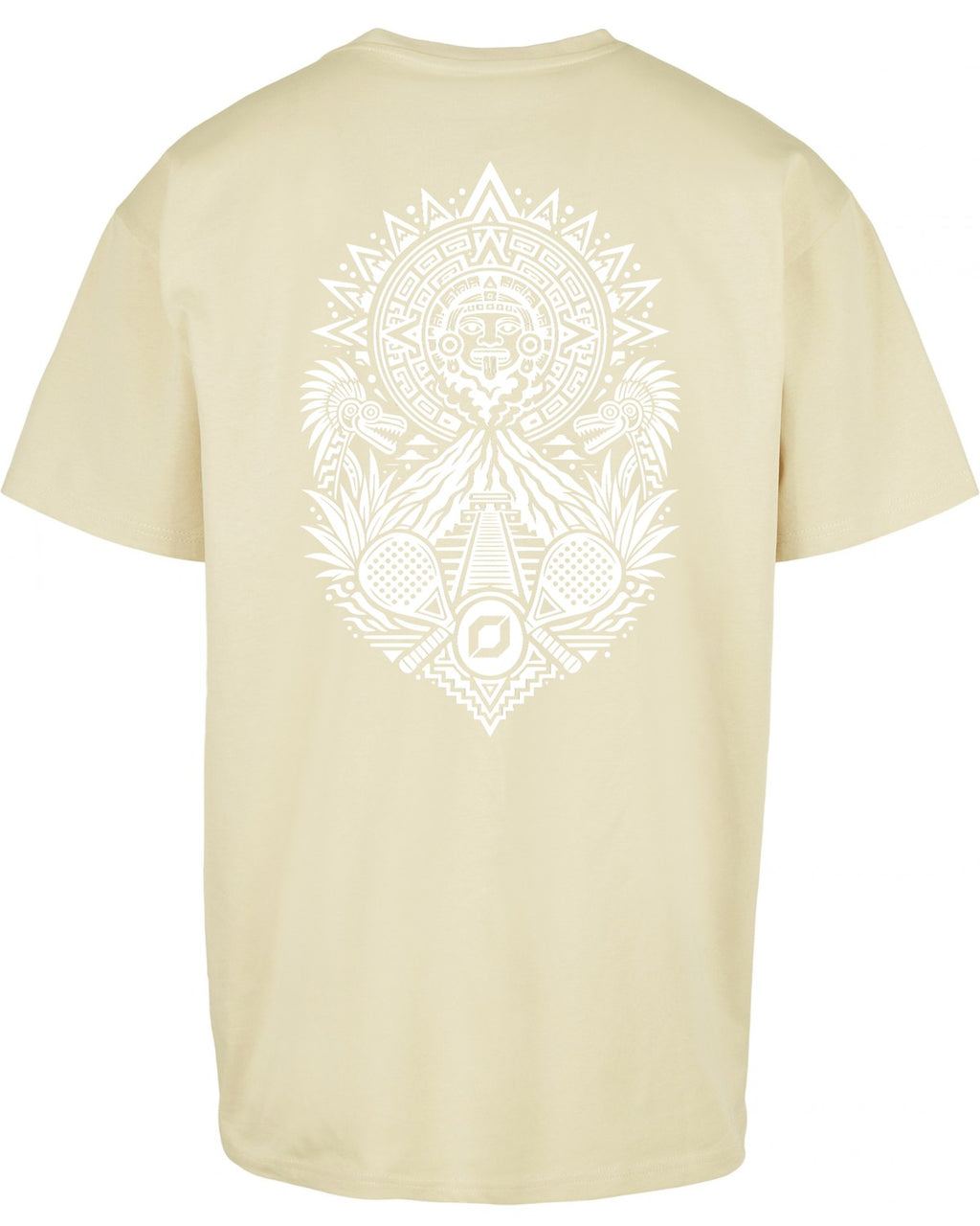 Aztec Oversized Tee in Yellow with white print, back