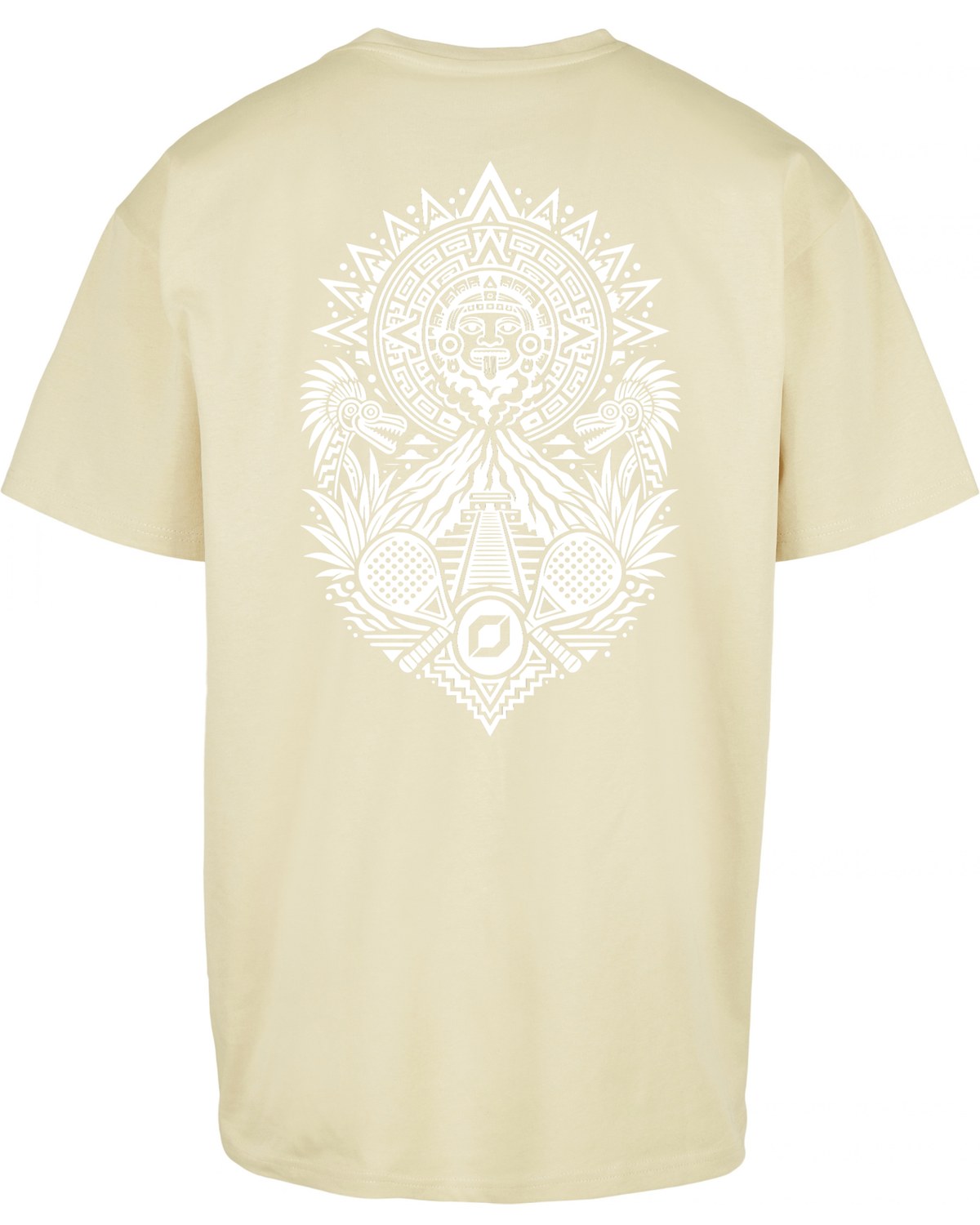 Aztec Oversized Tee in Yellow with white print, back