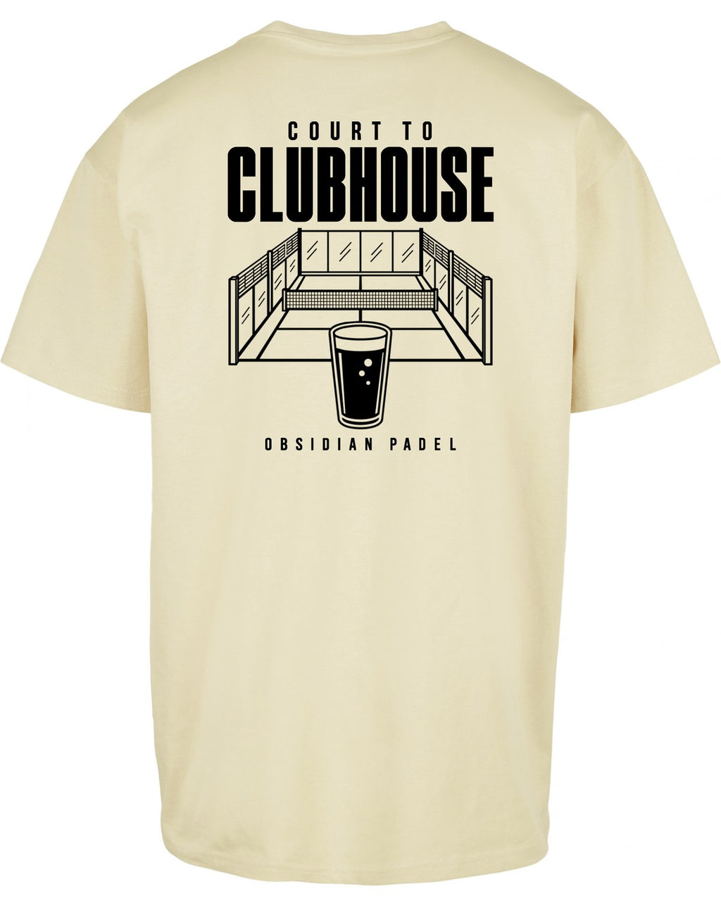 Court to Clubhouse Oversized Tee in Yellow with black print, back