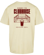 Court to Clubhouse Oversized Tee in Yellow with cherry print, back