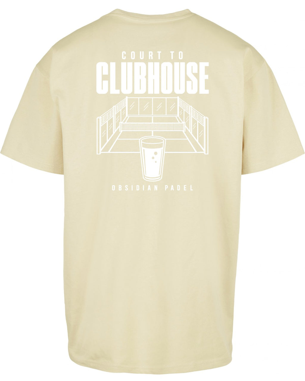 Court to Clubhouse Oversized Tee in Yellow with white print, back