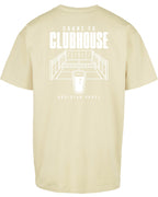 Court to Clubhouse Oversized Tee in Yellow with white print, back