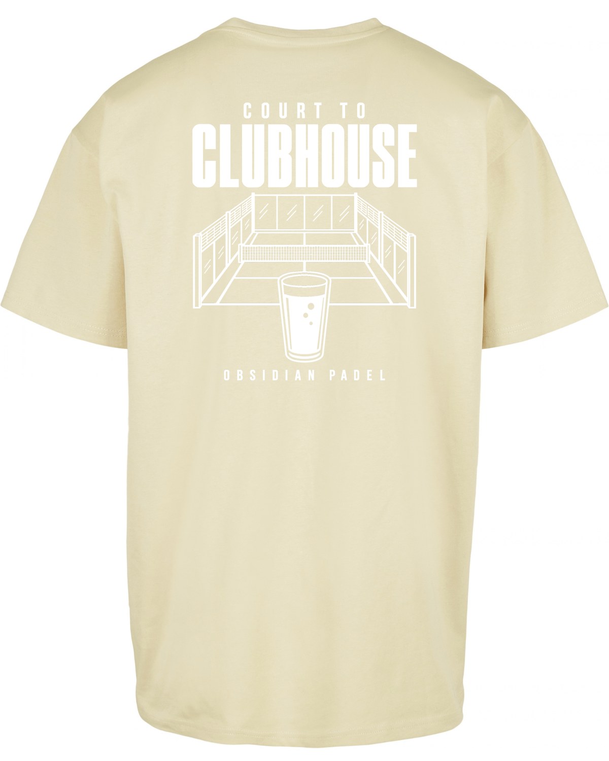 Court to Clubhouse Oversized Tee in Yellow with white print, back