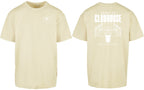 Court to Clubhouse Oversized Tee in Yellow with white print, front and back