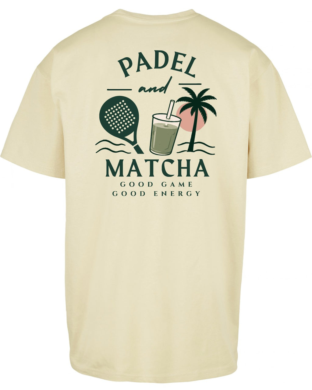 Padel & Matcha Oversized Tee in Yellow, back