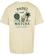 Padel & Matcha Oversized Tee in Yellow, back