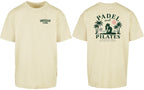 Padel & Pilates Oversized Tee in Yellow, front and back