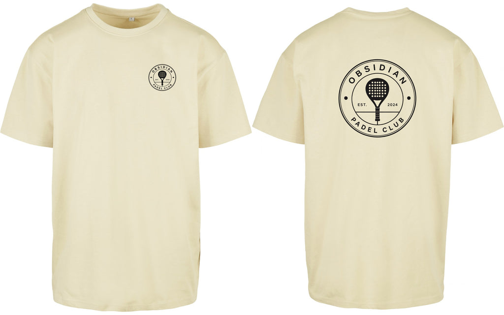 Roundel Oversized Tee in Yellow with black print, front and back