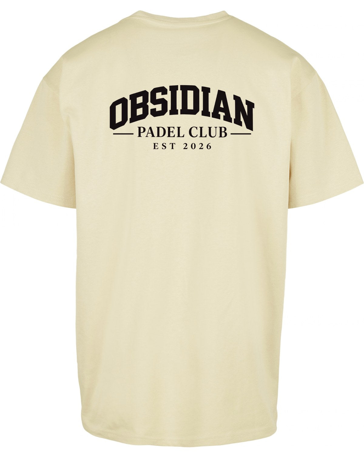 Varsity Oversized Tee in Yellow with black print, back
