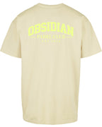 Varsity Oversized Tee in Yellow with light yellow print, back