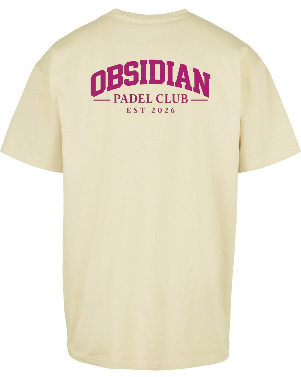 Varsity Oversized Tee in Yellow with pink print, back