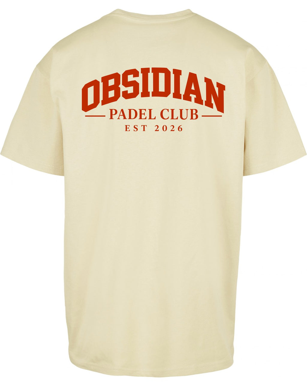 Varsity Oversized Tee in Yellow with red print, back