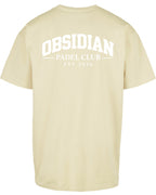 Varsity Oversized Tee in Yellow with white print, back
