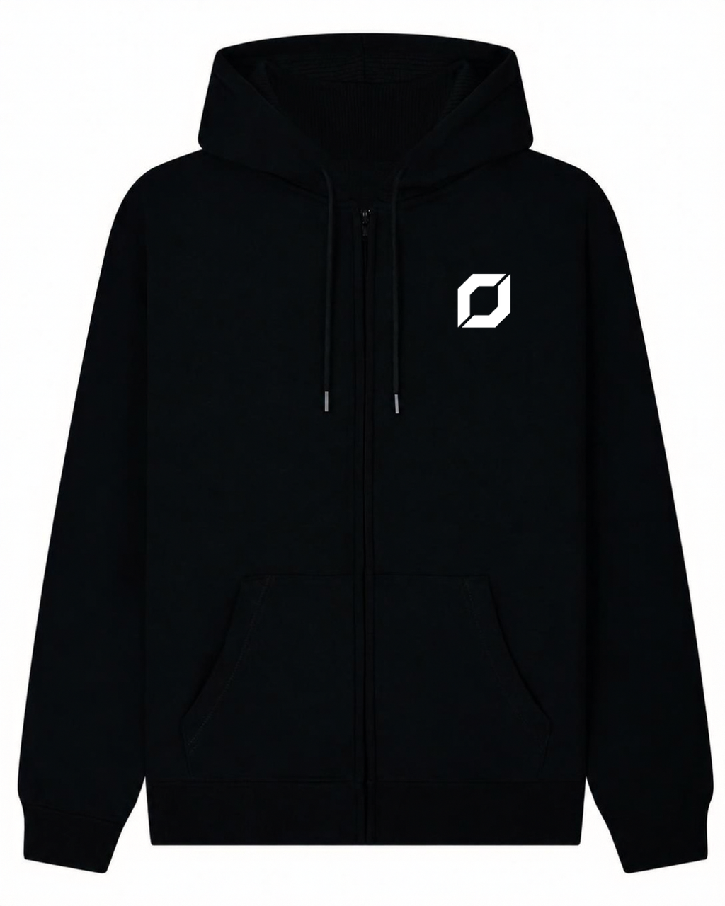 Obsidian Classic Zip Hoodie in Black, front