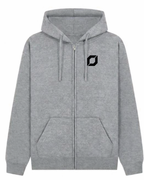 Obsidian Classic Zip Hoodie in Grey, front