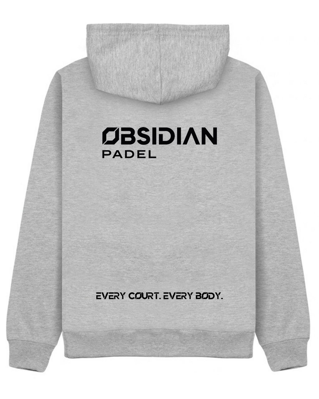 Obsidian Classic Zip Hoodie in Grey, back