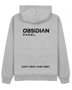Obsidian Classic Zip Hoodie in Grey, back