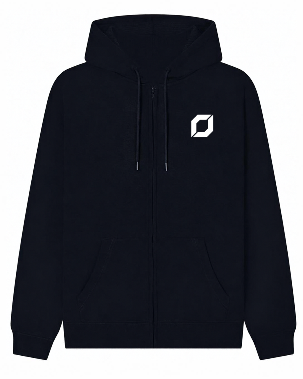 Obsidian Classic Zip Hoodie in Navy, front
