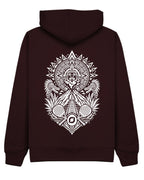 Aztec Hoodie in Cherry with white print, back