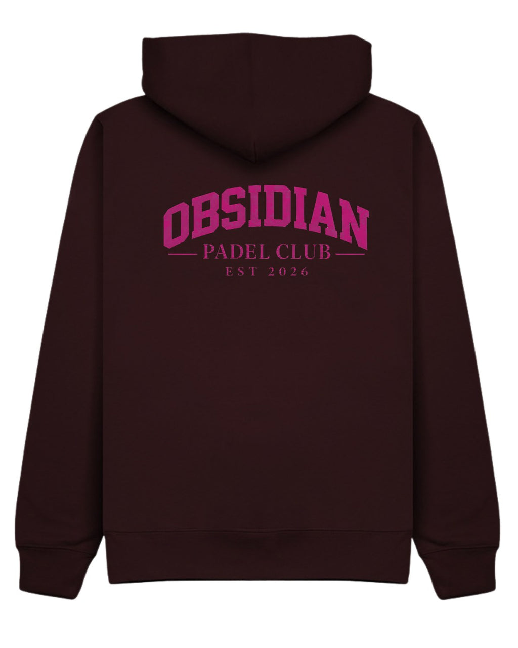 Varsity Hoodie in Cherry with pink print, back