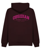 Varsity Hoodie in Cherry with pink print, back