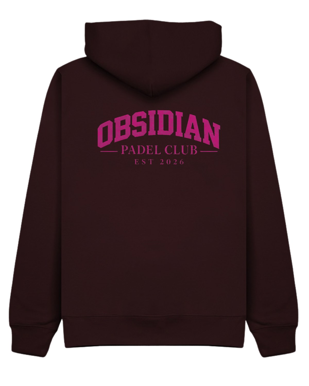Varsity Hoodie in Cherry with pink print, back