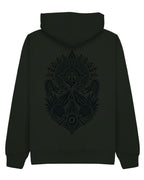 Aztec Hoodie in Green with black print, back