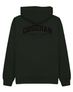 Varsity Hoodie in Green with black print, back