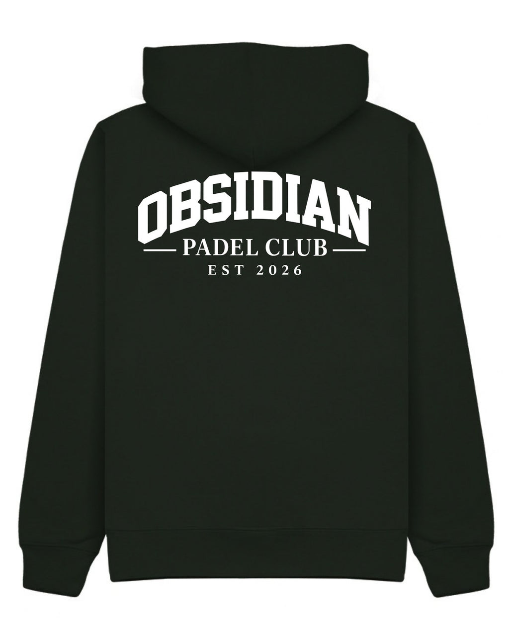 Varsity Hoodie in Green with white print, back