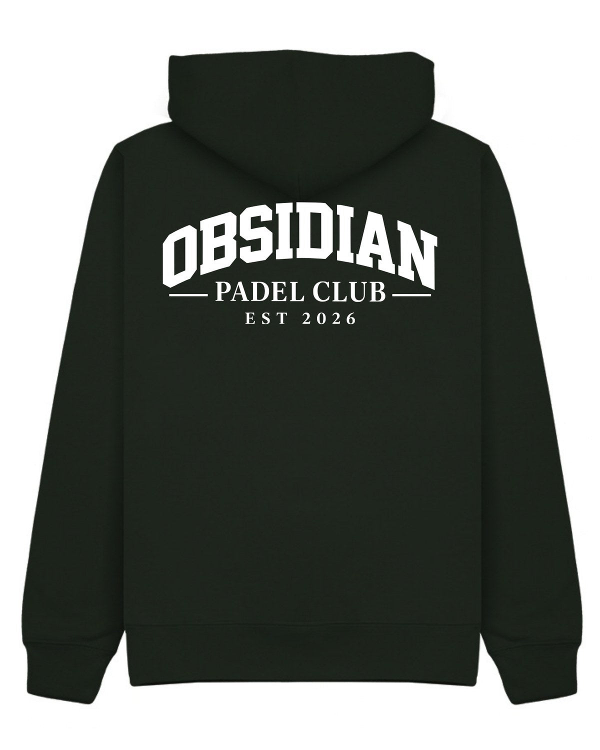 Varsity Hoodie in Green with white print, back
