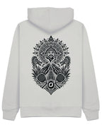 Aztec Hoodie in Grey with black print, back