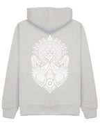 Aztec Hoodie in Grey with white print, back