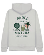 Padel & Matcha Hoodie in Grey, back