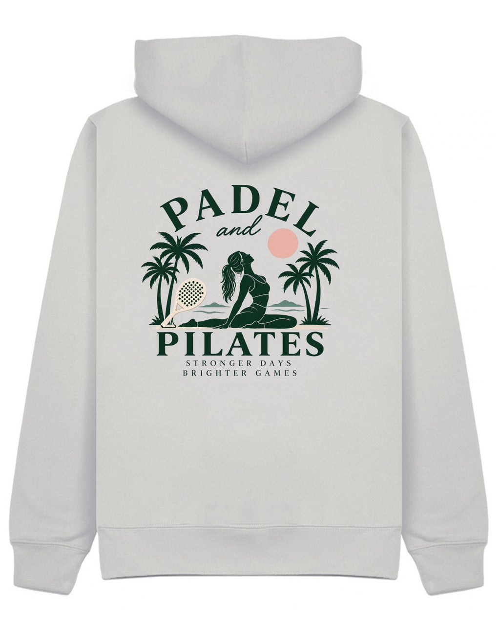 Padel & Pilates Hoodie in Grey, back