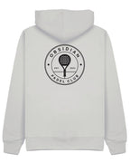 Roundel Hoodie in Grey with black print, back