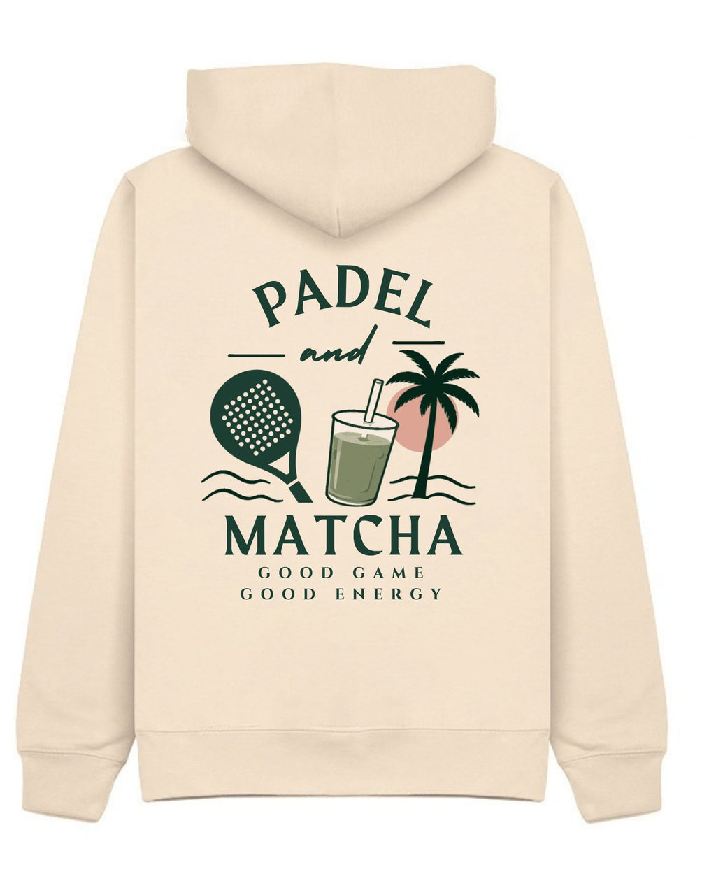 Padel & Matcha Hoodie in Ivory, back