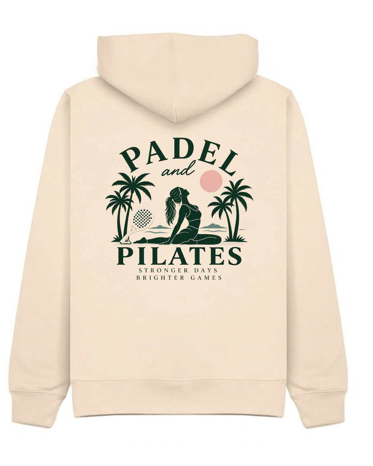 Padel & Pilates Hoodie in Ivory, back
