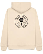 Roundel Hoodie in Ivory with black print, back