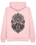 Aztec Hoodie in Pink with black print, back