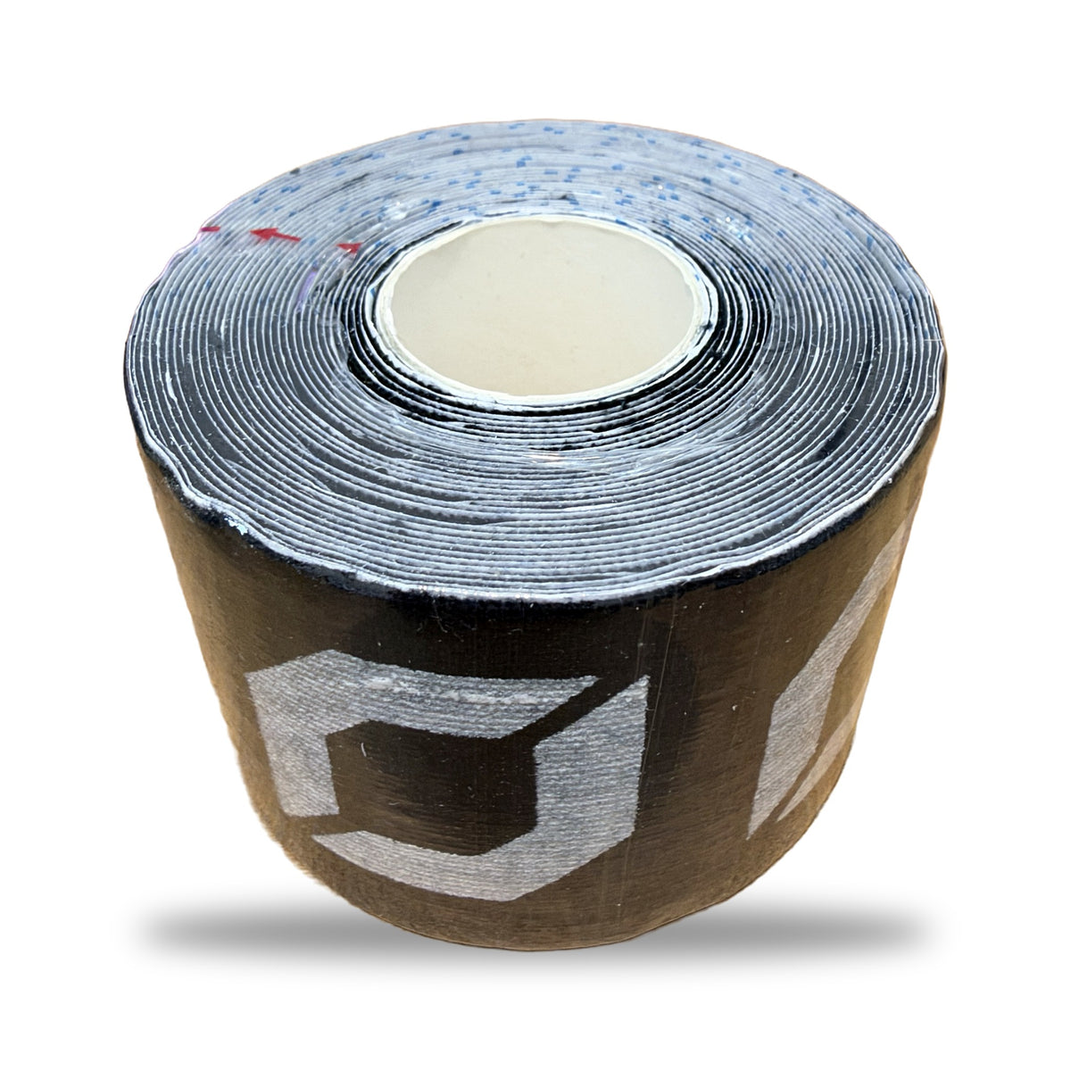 Obsidian Physio Tape roll from above, showing the pre-cut layers