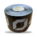 Obsidian Physio Tape 5m pre-cut roll, black with white Obsidian logo